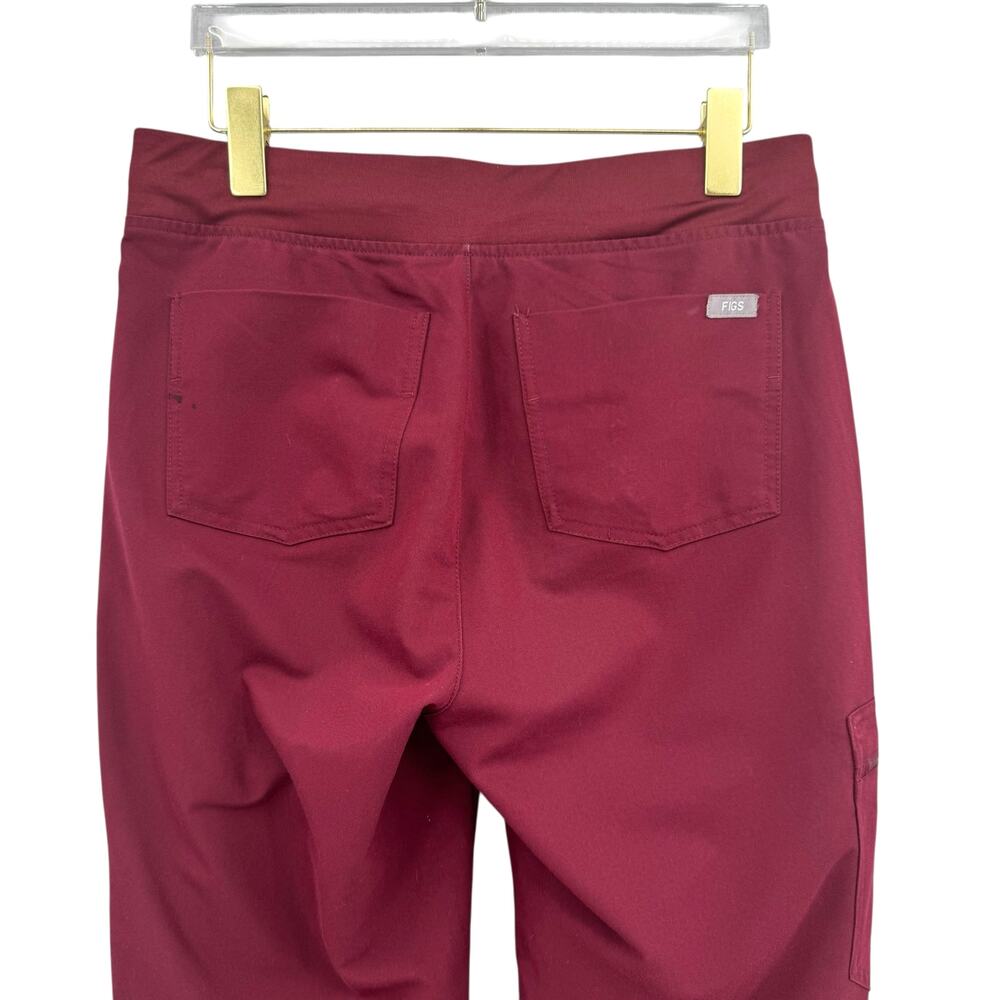 Figs TALL Women's Zamora Burgundy Maroon Mid Rise Jogger Scrub Pants - Picture 4 of 10